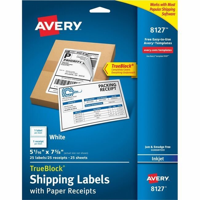 Avery Products Corporation Label Shipping W/Rcpt We AVE08127