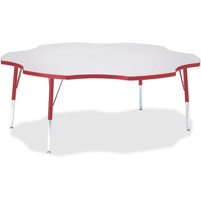 Jonti-Craft, Inc. Table Six Leaf 60" Gy/Rd JNT6458JCE008