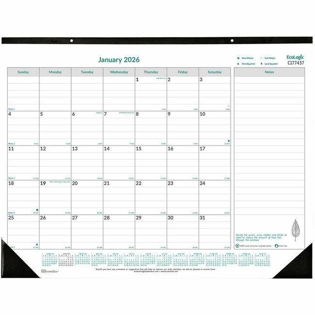 Dominion Blueline, Inc. Schneider Vizz Deskpad Mnthy 22X17 Ecolgx REDC177437