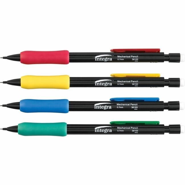 Integra Pencil Mech Grip 0.7MM Assorted ITA36153