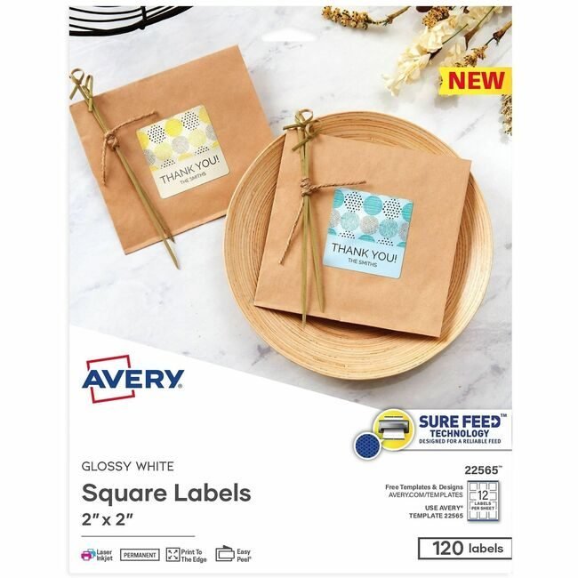 Avery Products Corporation Label Paper White Sq 2X2 AVE22565