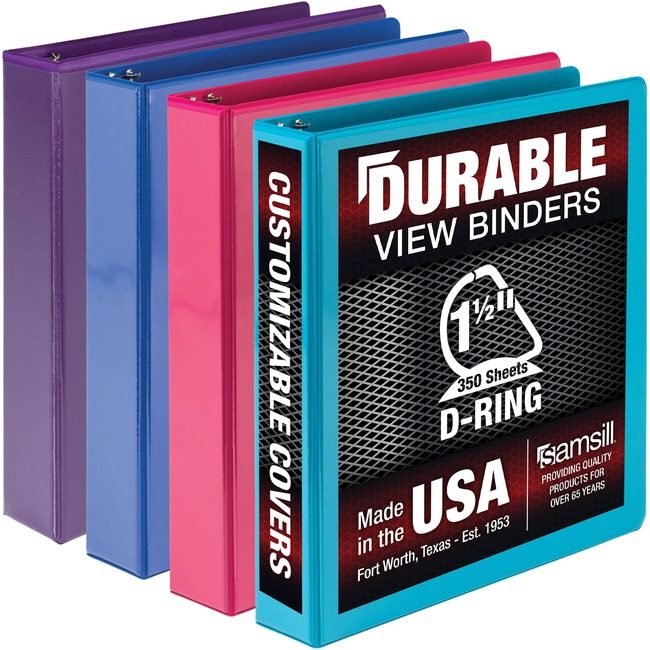 Samsill Binder Vw 1.5"DR 4 Pack Assorted SAMMP46459