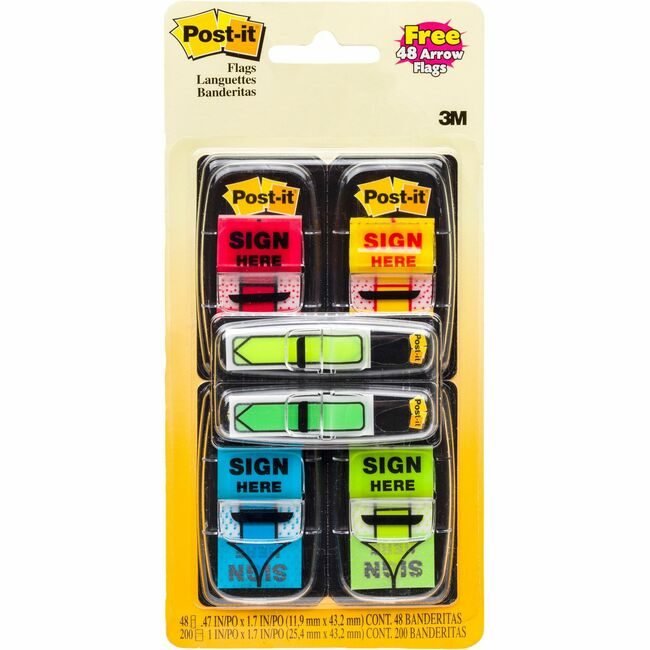 3M Company Flags Signhere 1" 248 Count Assorted MMM680-SH4VA