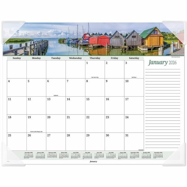 ACCO Brands AT-A-GLANCE Calendar Deskpad Seascape AAG89803