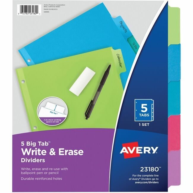 Avery Products Corporation Divider Writeon 5TAB AVE23180