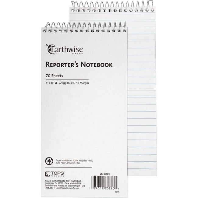 TOPS Products Notebook Reporter 4X8 We TOP25280