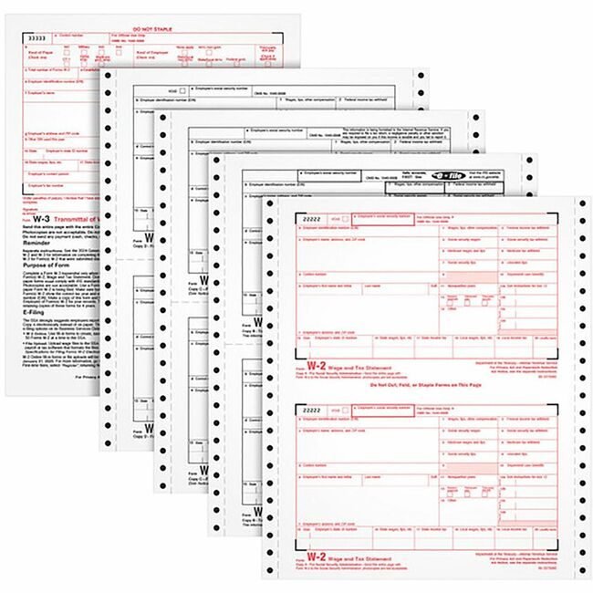 TOPS Products Form Tax W-2 4PT Carbonless TOP2204