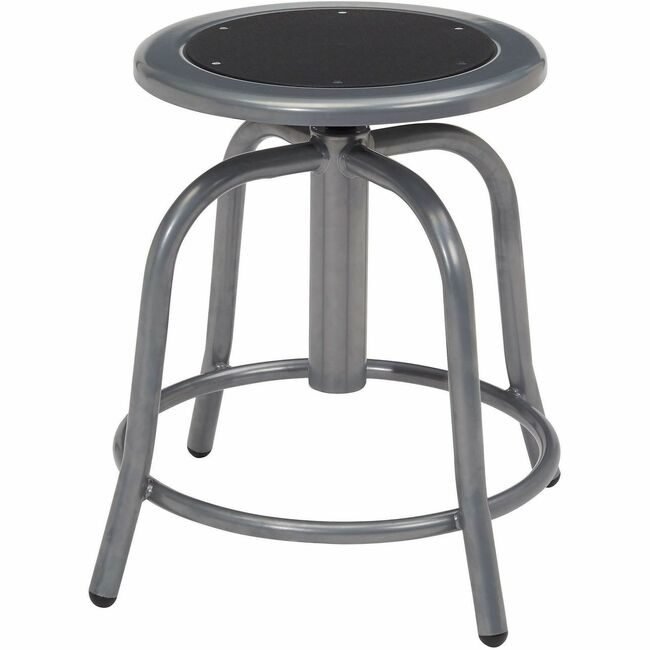 National Public Seating Stool Adj Ht Steel/Gry NPS681002