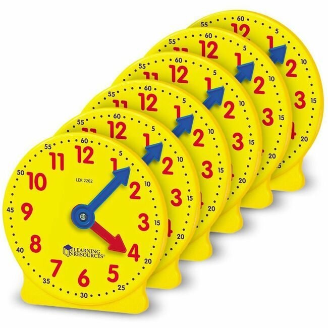 Learning Resources Clocks Big Time 4" MINI 6PC LRNLER2202