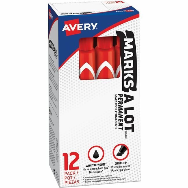 Avery Products Corporation Marker Perm Large Chisel Red AVE08-887