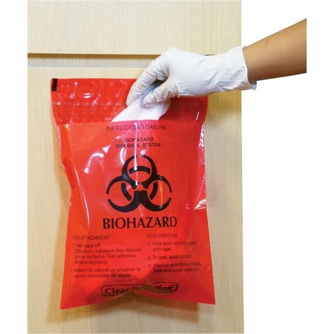 CareTek Resources, Inc. Bags Stick-On 12X14 Red CTKCTRB042214