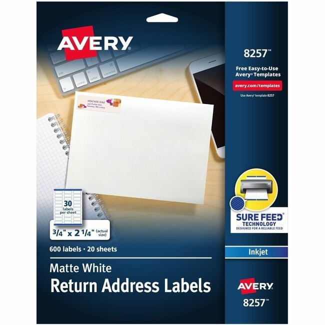 Avery Products Corporation Label Color 3/4X2.25 We 600 AVE8257