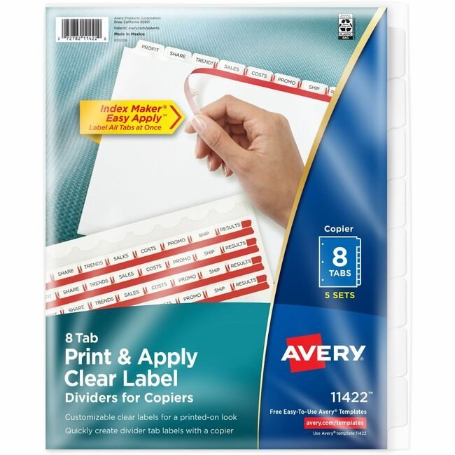 Avery Products Corporation Dividers Index Reg Tab 8TAB AVE11422