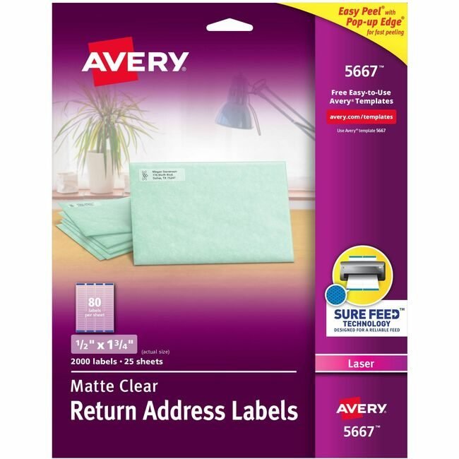 Avery Products Corporation Label Ezpeel Laser 1/2X1.75 AVE5667