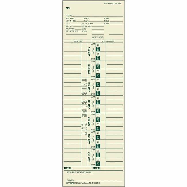 TOPS Products Card Time Weekly 1SIDED #150 TOP1255