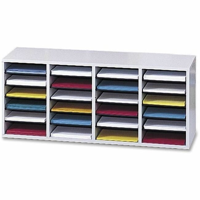 Safco Products Organizer Adj.Wood 24 COMP SAF9423GR