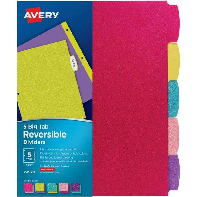 Avery Products Corporation Divider Glitter 5TAB AVE24928
