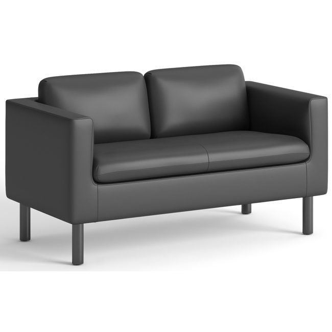 The HON Company Loveseat Lounge Fabric Black HONVP3LLOVEBLK