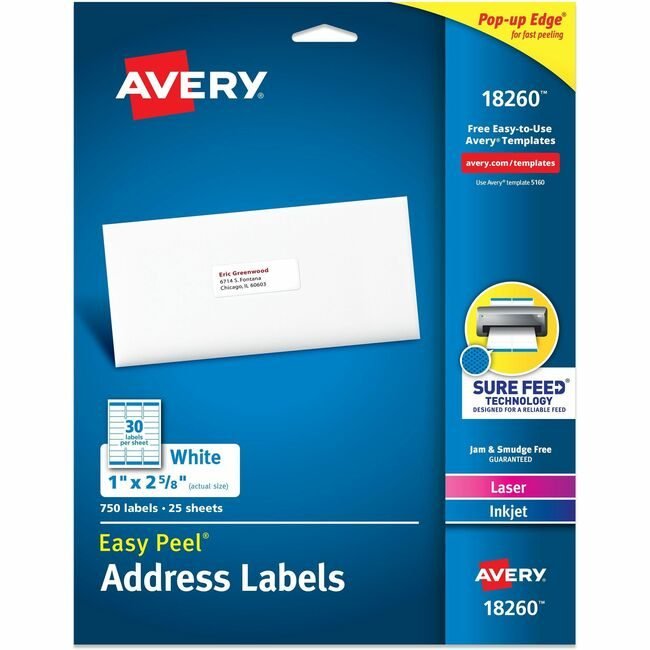 Avery Products Corporation Label We 30UP AVE18260