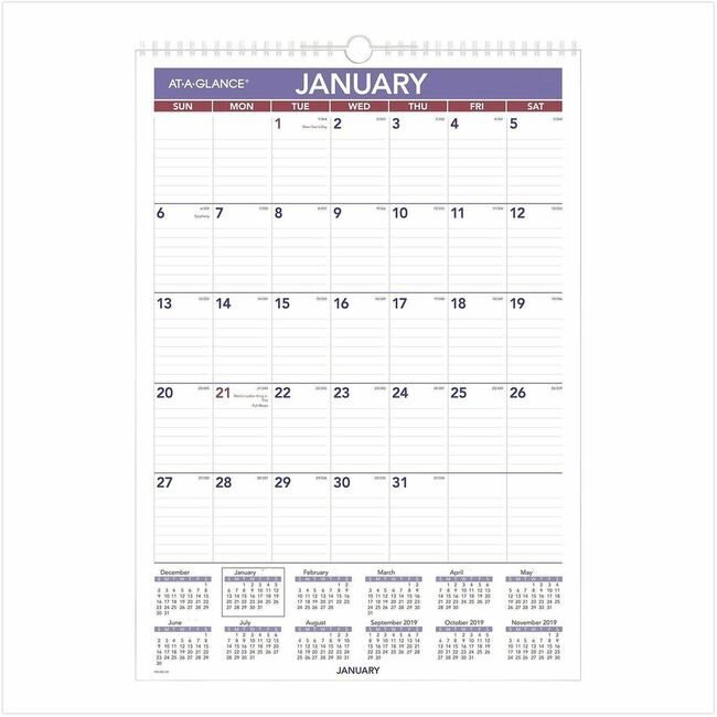 ACCO Brands AT-A-GLANCE Calendar Laminated Wall AAGPMLM0228