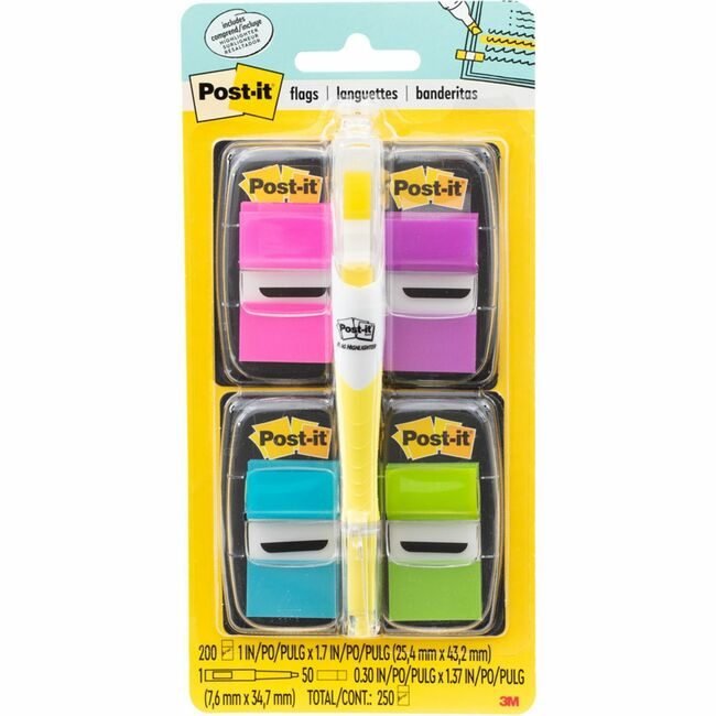 3M Company Flags Valupk 1" W/Highliter MMM680-PPBGVA