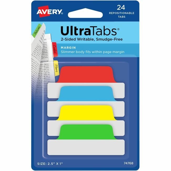 Avery Products Corporation Tabs Ultra Margin Prim 24 Pack AVE74768