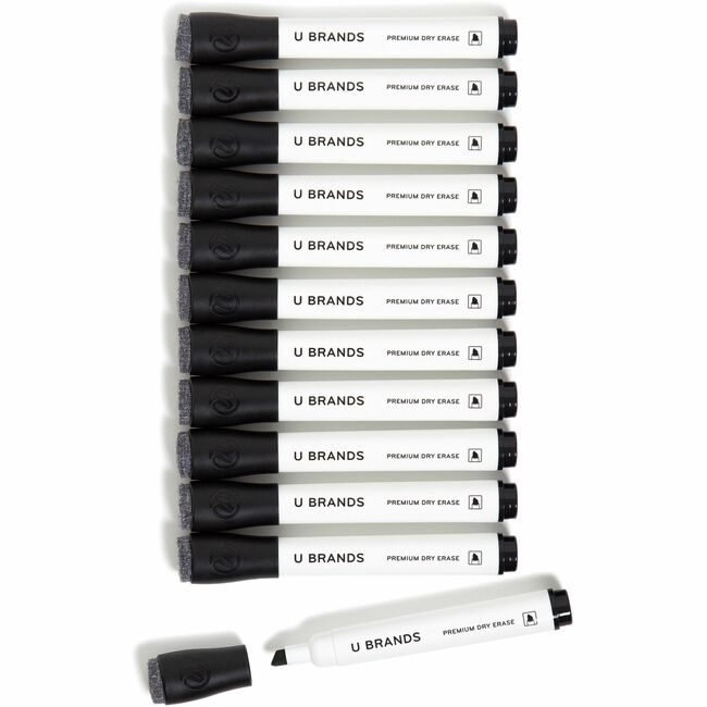 U Brands Markers De Chisel Black 12 Count UBR2925U0112