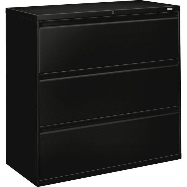 The HON Company File Lateral 3DRAWER Black 42W HON893LP
