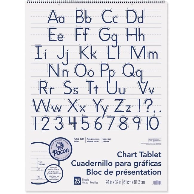 Pacon Corporation Tablet Chart 1.5"RULD 24X32 PAC74710