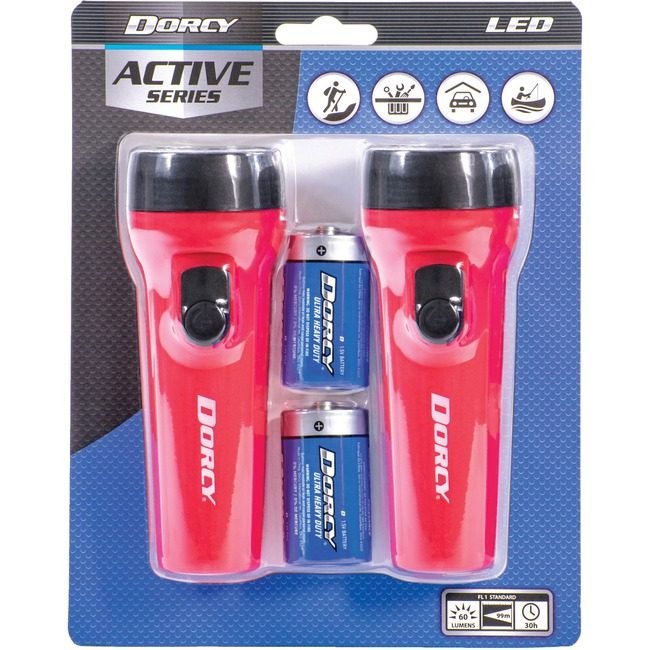 Dorcy International Flashlight 3 AAA BTTRY Red 2P DCY41-2594