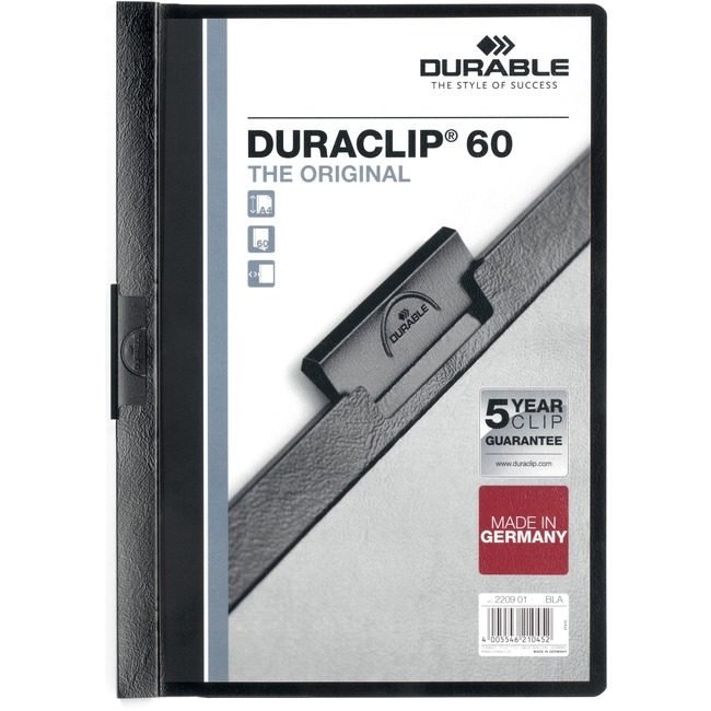 DURABLE Cover Rprt Duraclip 60SH Black DBL2214-01