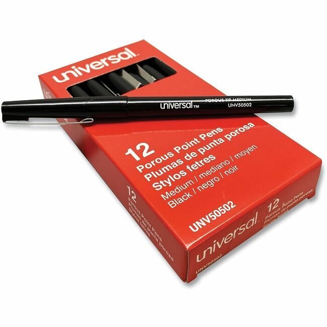 Universal Office Products Pen Porous Liqd.Rball Black UNV50502