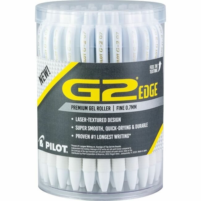 Pilot Corporation of America Pen Gel G2 EDGE WHT Fn Tub PIL20866