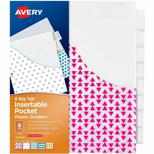 Avery Products Corporation Plastic Divider 8TAB AVE07709