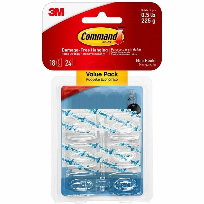 3M Company Hook Mini Vp 18/PK Clear MMM17006CLRVP