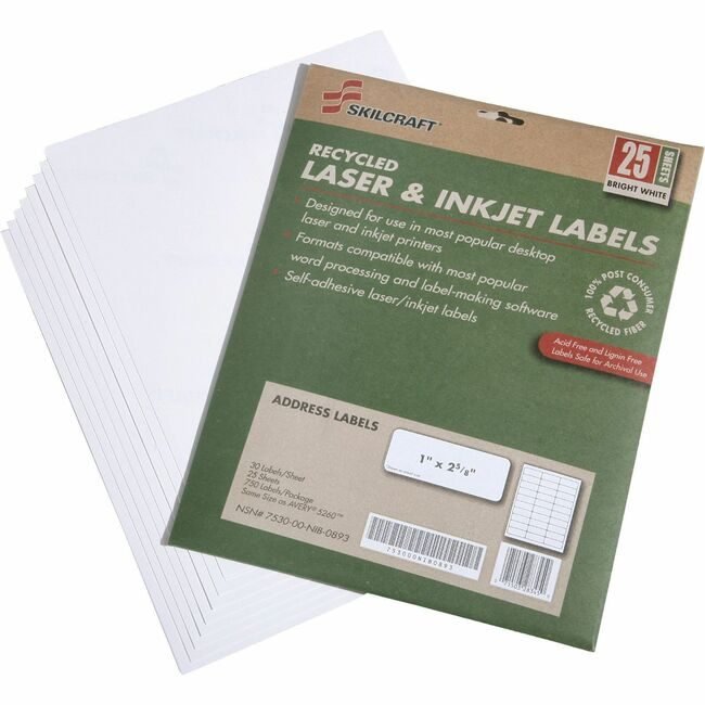 Varies / verify SKU SKU-LEVEL VERIFICATION REQUIRED Label Adrs Rcycld 1"X2-5/8" NSN5789292