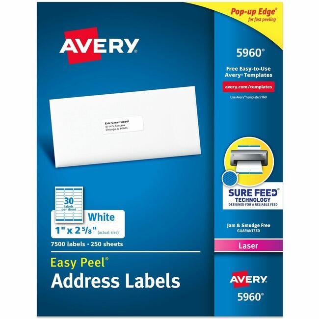 Avery Products Corporation Label Ezpeel Lsr 1X2.6 We AVE5960