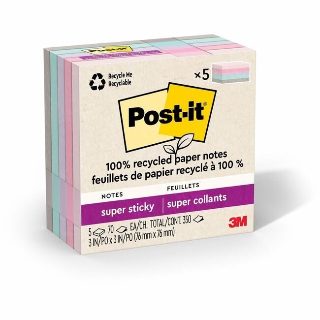3M Company Supersticky Recycled 3X3 MMM654R5SSNRP