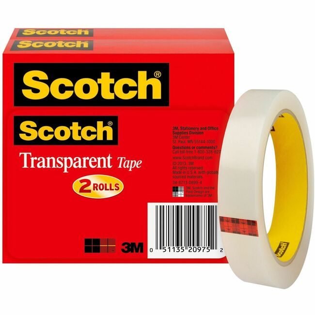 3M Company Tape Rl Transp 3/4X2592 2 Pack MMM600-2P34-72
