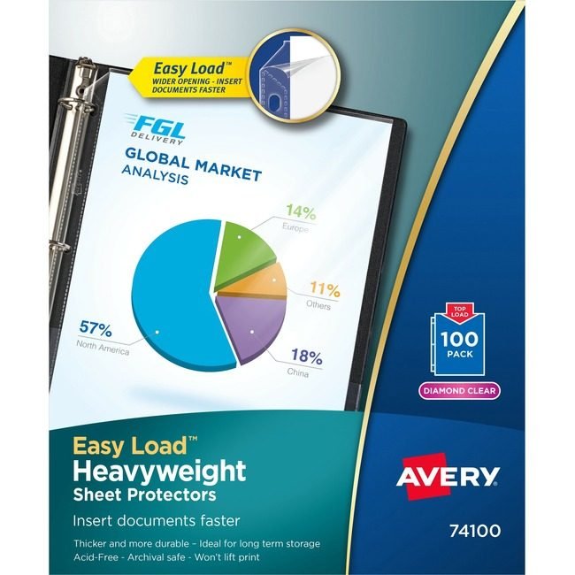 Avery Products Corporation Protector Sheet Hvywt 100 Pack AVE74100