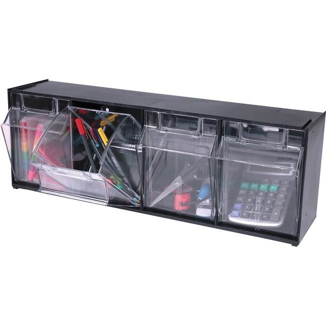 Deflecto Bin Storage 4UNIT Black DEF20404OP
