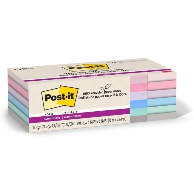 3M Company Supersticky Recycled 3X3 MMM654R12SSNRP