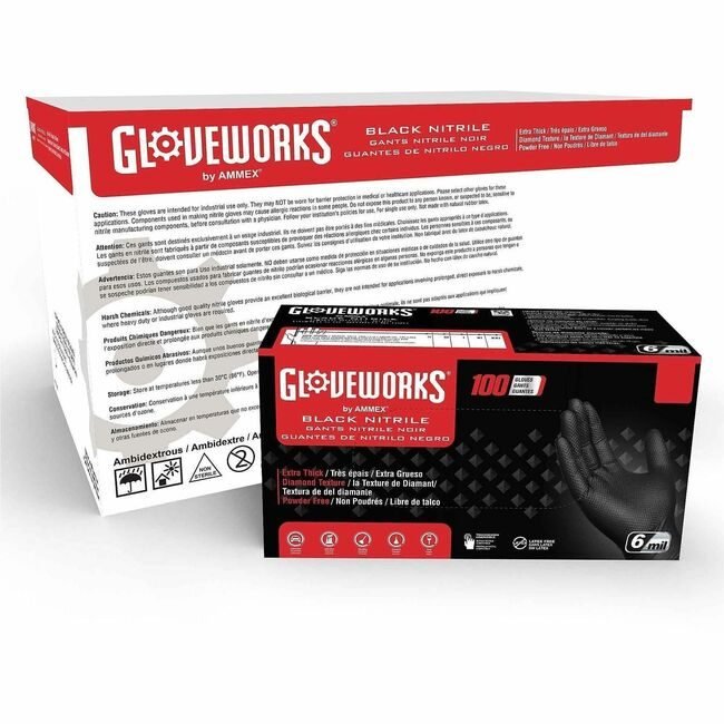 AMMEX Glv Rdt Blk Nitrile Pf M AMXGWBN44100CT