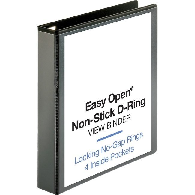 Business Source Binder View D-Ring 1.5" Black BSN26958