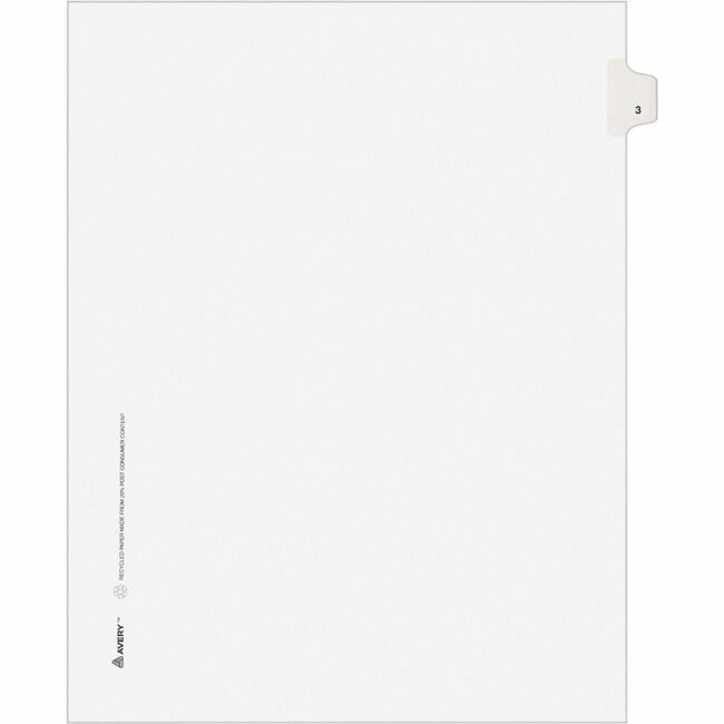 Avery Products Corporation Dividers Index Sidetab 3 AVE11913