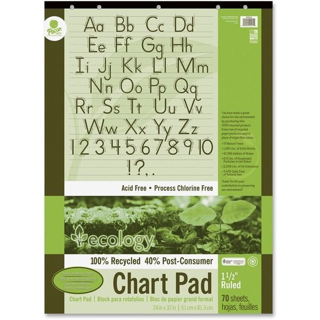 Pacon Corporation Pad Chrt Rcyc 1.5"RLD 24X32 PAC945710