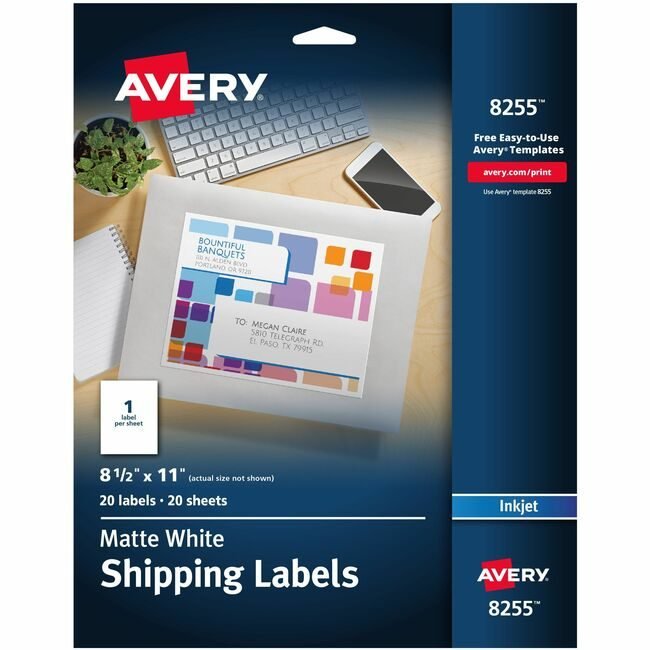 Avery Products Corporation Label Color 8.5X11 We 20 Count AVE8255