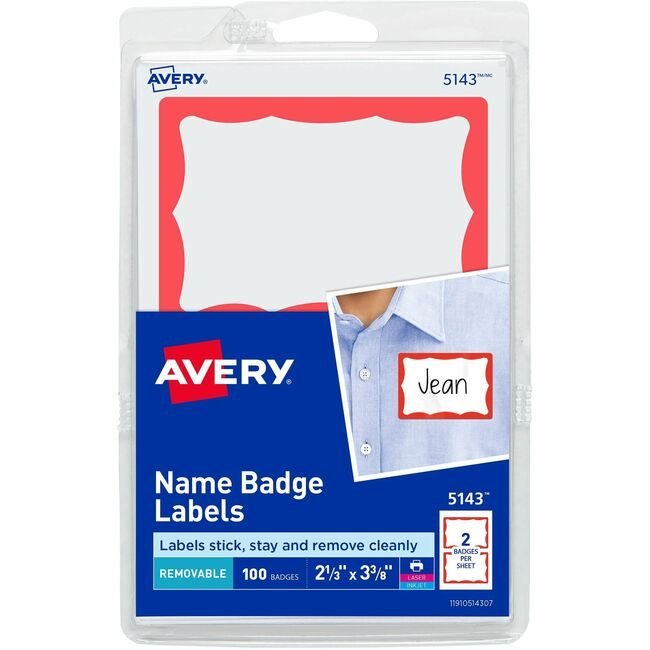 Avery Products Corporation Label Name Ss Rd Bdr 100 AVE5143
