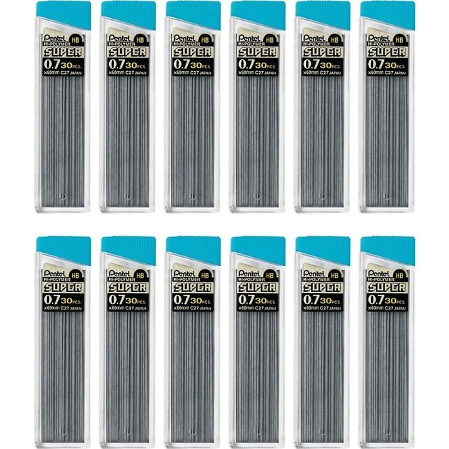 Pentel of America Lead 0.7MM Hb/Black 30 Count PENC27HBBX