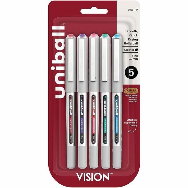 Mitsubishi Pencil Co. / uni-ball Pen Ub Vision 0.7MM Assorted 5 Pack UBC60381PP